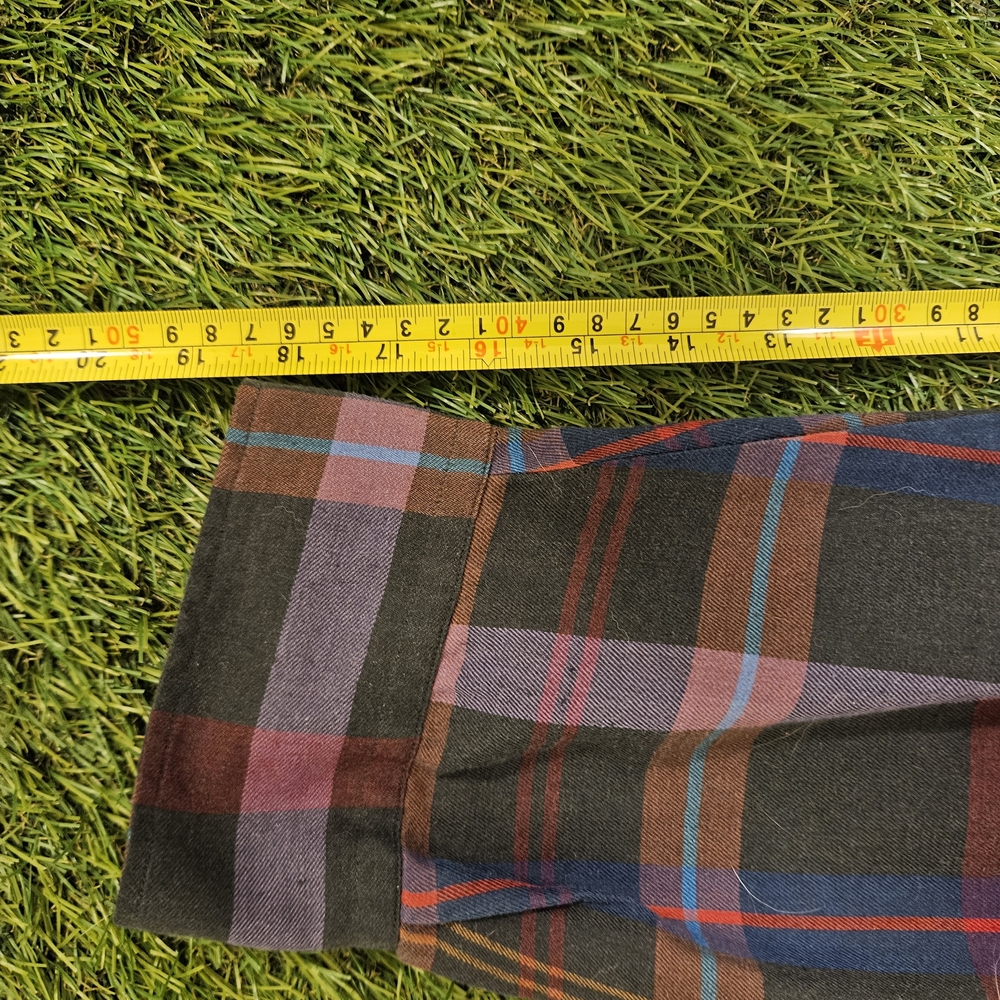 Men's Multicolor Plaid Button-Down Shirt Flannel Pendelton Style Vintage 70s 80s - Picture 7 of 11